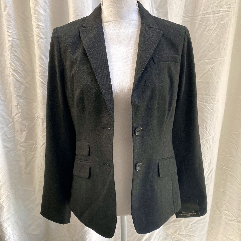 Banana Republic Woman's Blazer, Charcoal Size 8